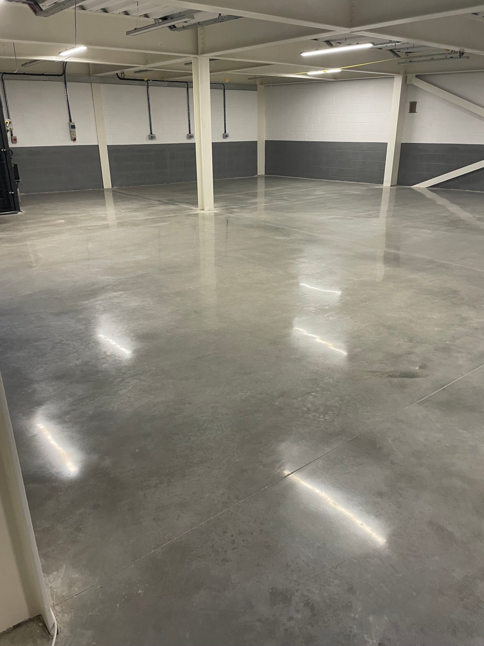 Commercial polished concrete — barn conversion exposed aggregate