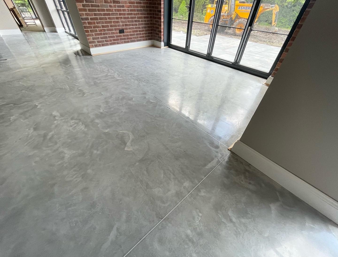 Cream aesthetic polished concrete — residential home