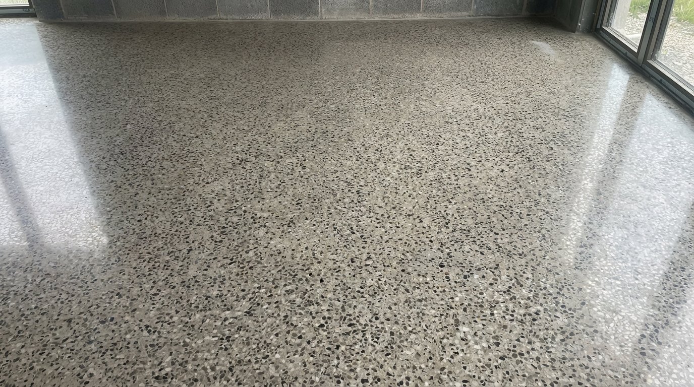 Polished concrete floor — high gloss finish