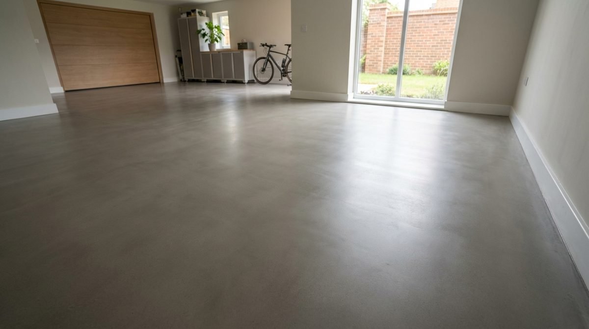 Concrete overlay after installation - polished finish on existing floor