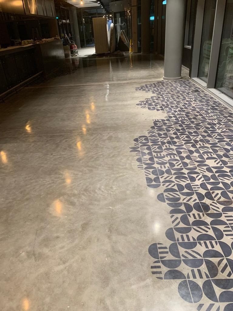 Commercial polished concrete - retail showroom high gloss finish
