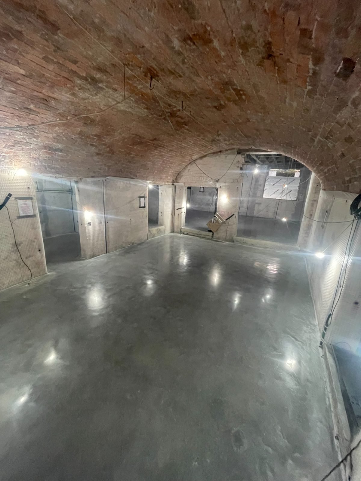 Satin polished concrete - basement project Liverpool