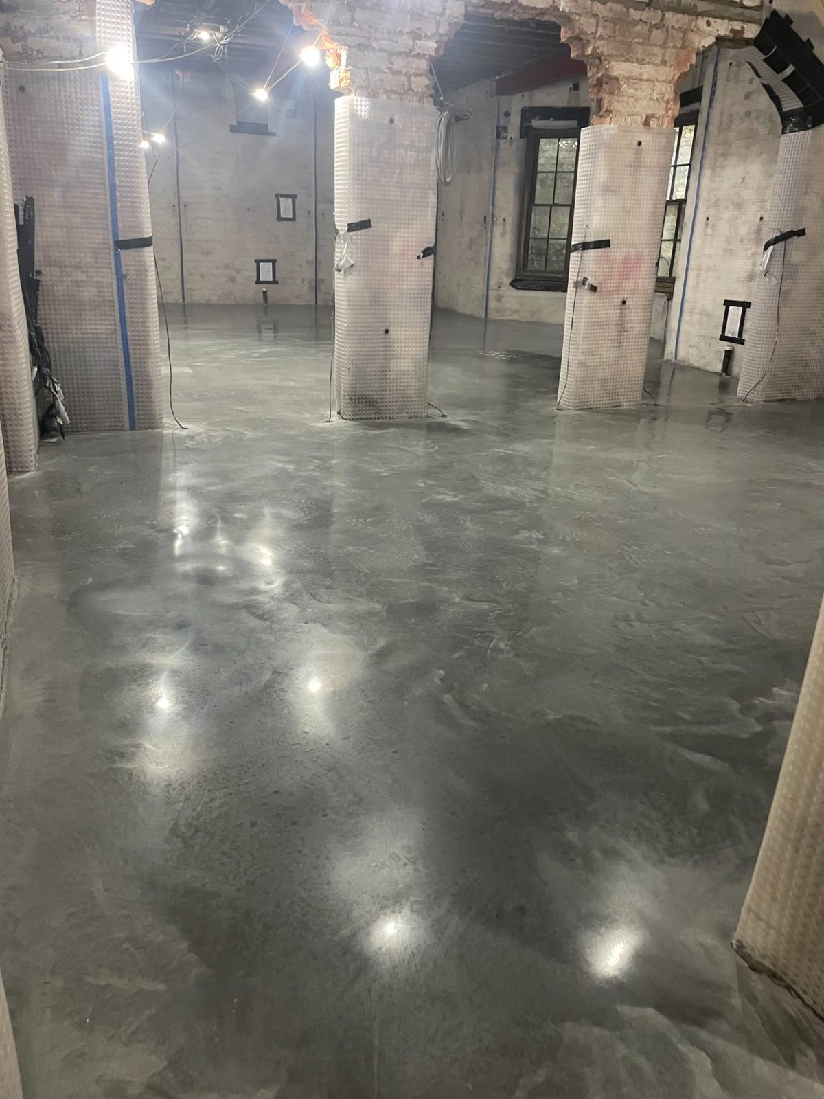 Polished concrete basement floor - Liverpool residential project