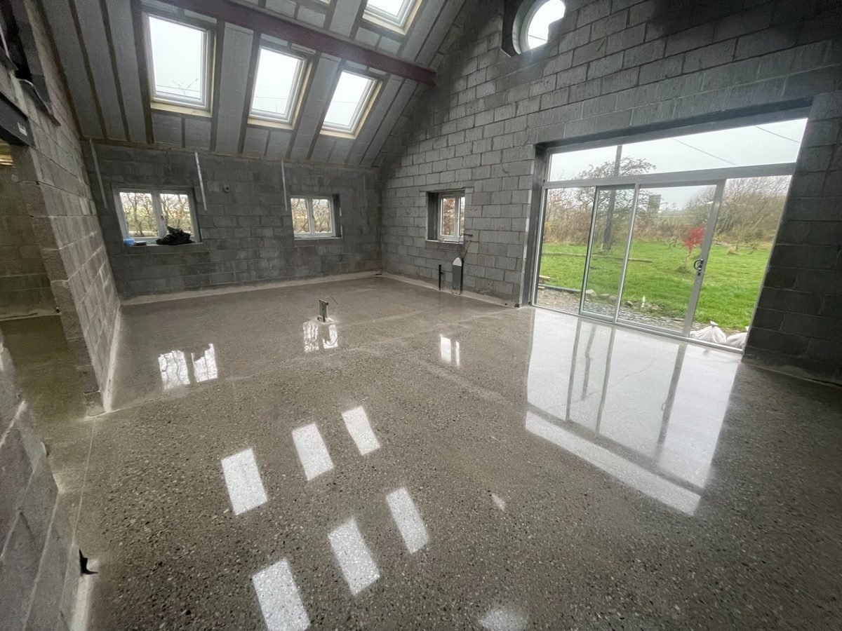 Full aggregate polished concrete - 3500g natural finish extension