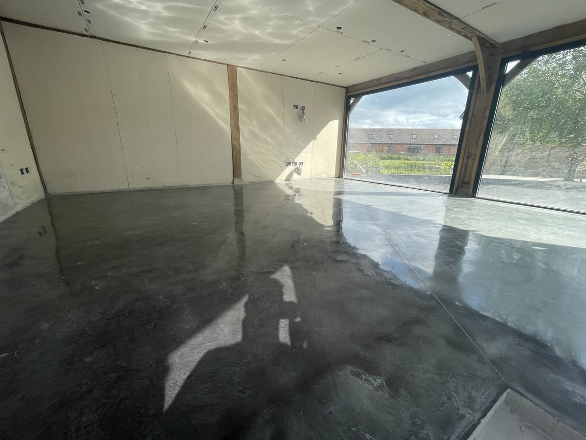Polished concrete floor in domestic home