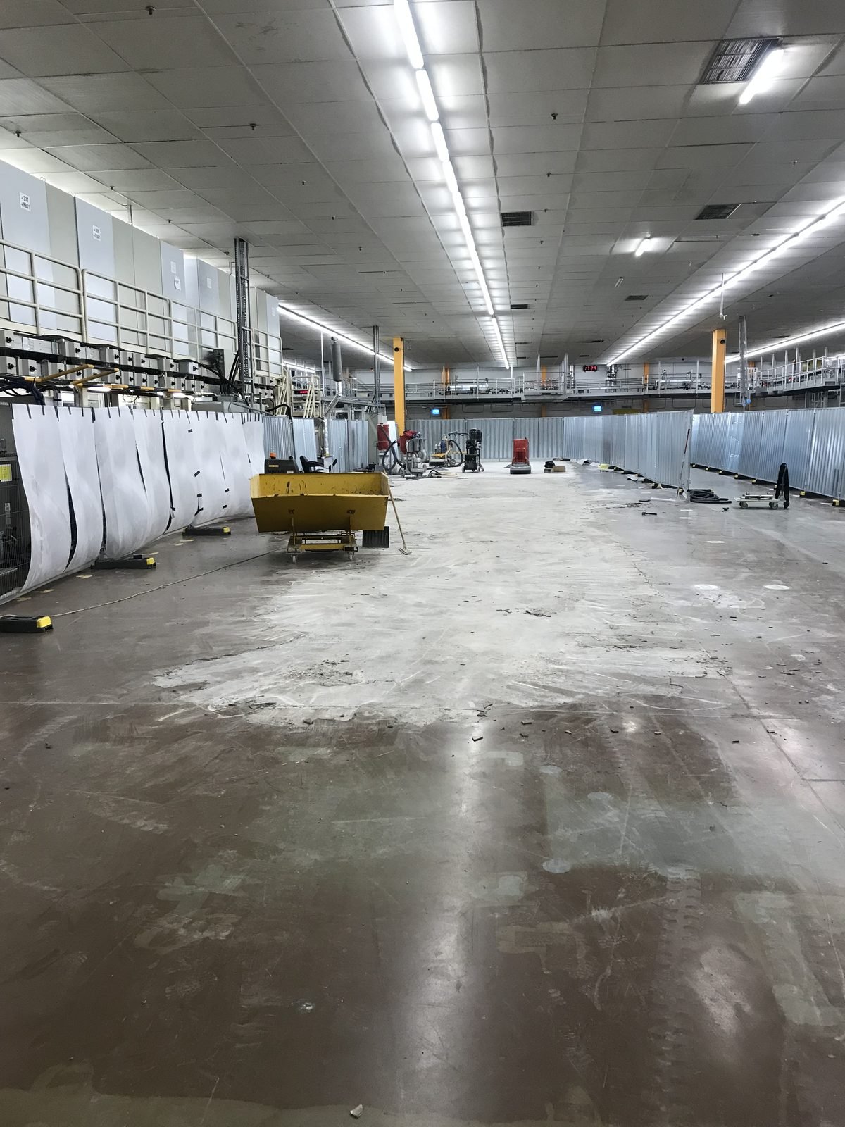 Industrial polished concrete - manufacturing facility floor preparation