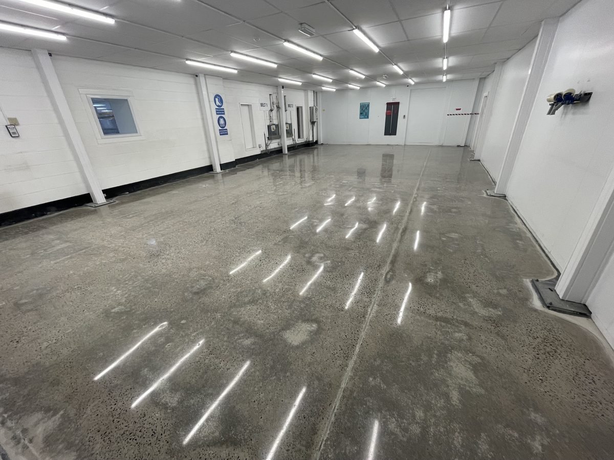 Industrial polished concrete - full aggregate exposure manufacturing floor