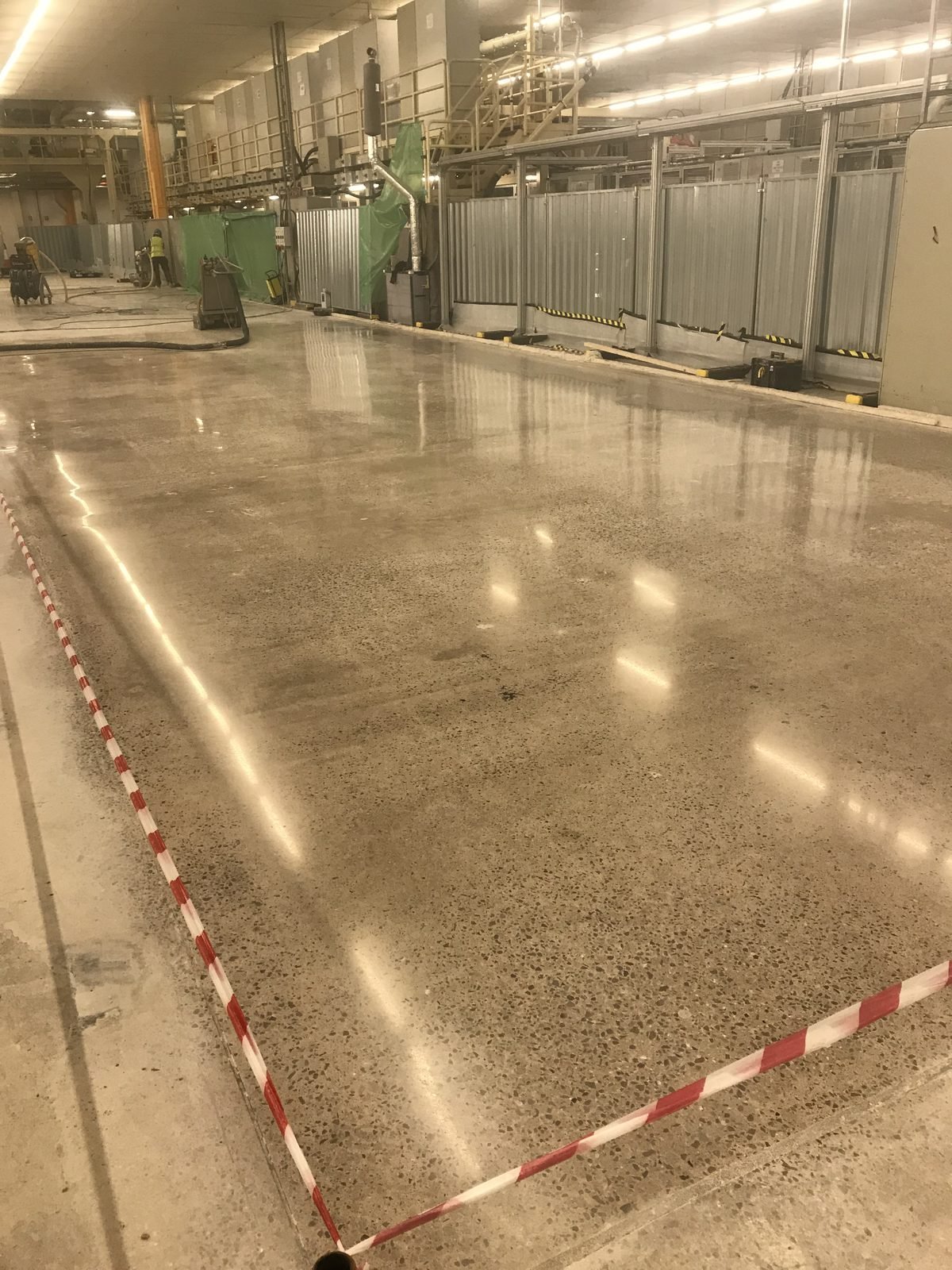 Industrial polished concrete grind and seal - food production floor UK