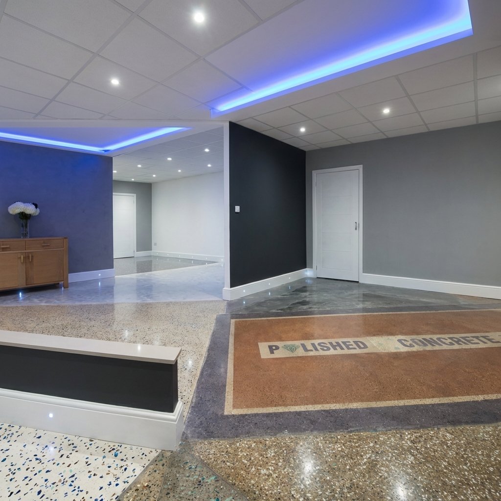 Polished concrete showroom