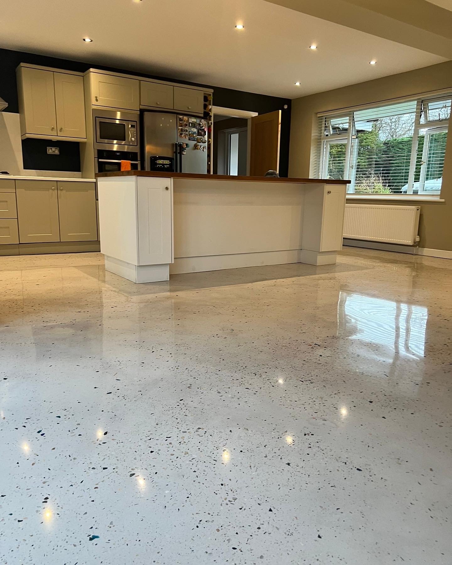 Cream polished concrete